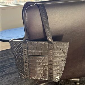 Peloton Quilted Black Tote Bag